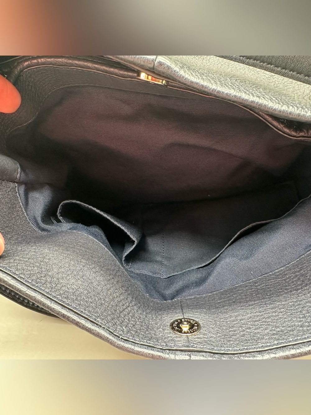 Coach Madison Phoebe Pebbled Leather Shoulder Bag - Navy - Picture 6 of 10